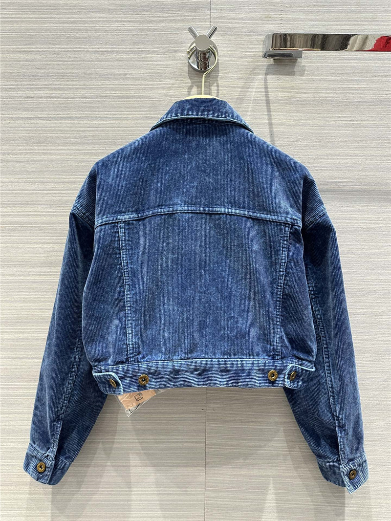 M1um1u distressed washed corduroy short jacket