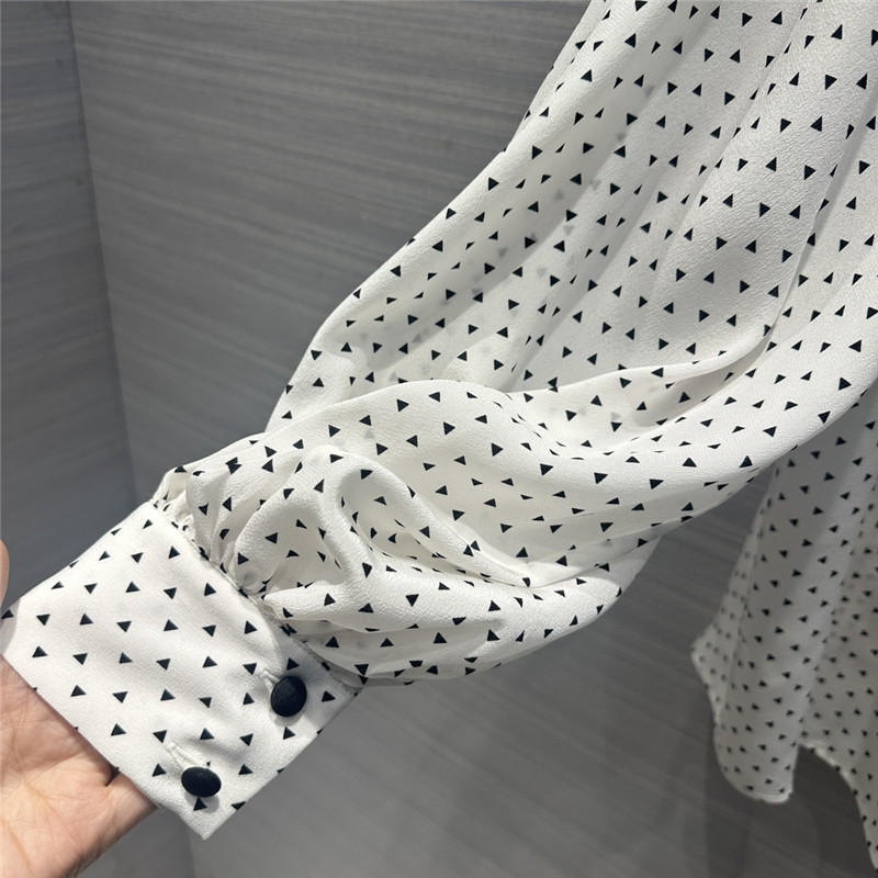 Balmain triangle polka dot printed silk shirt