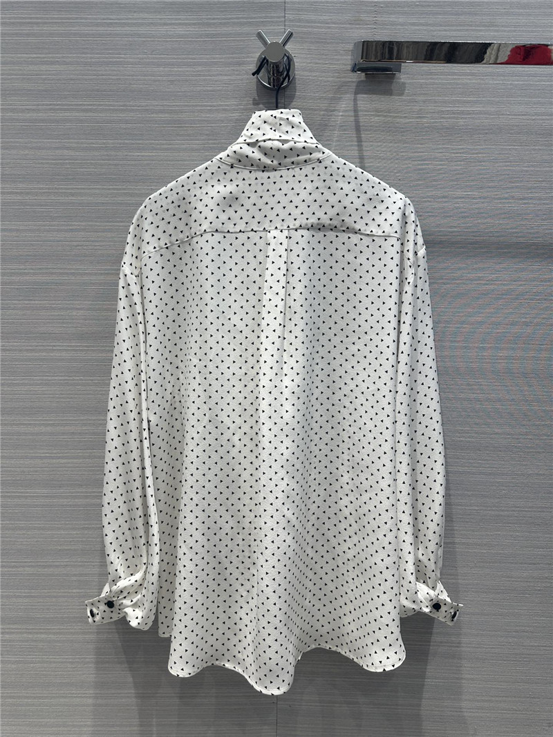 Balmain triangle polka dot printed silk shirt