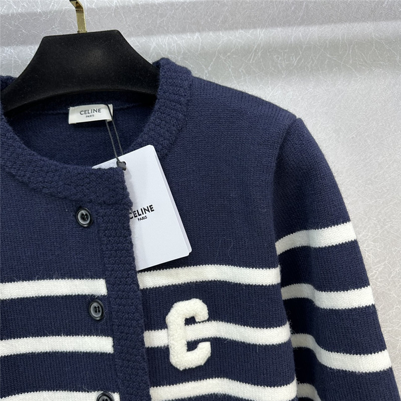 Ce1i*e appliqué striped cardigan
