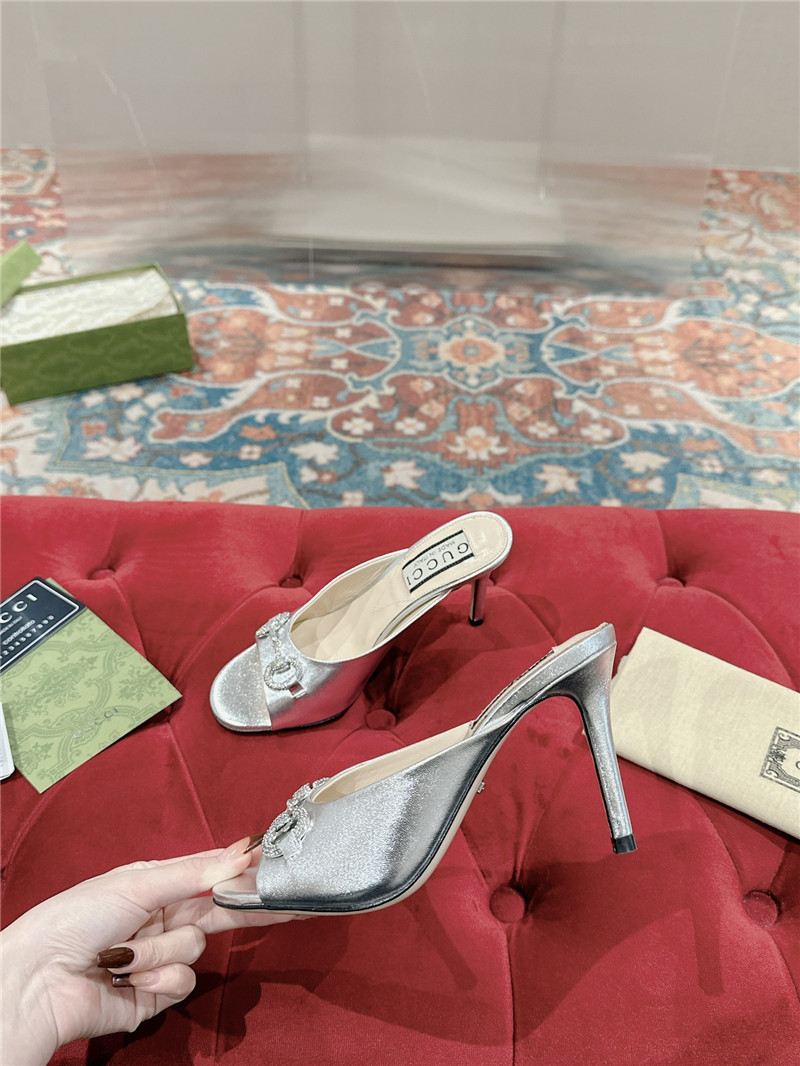 gvc*1 metal embellished crystal D1am0nd buckle half drag