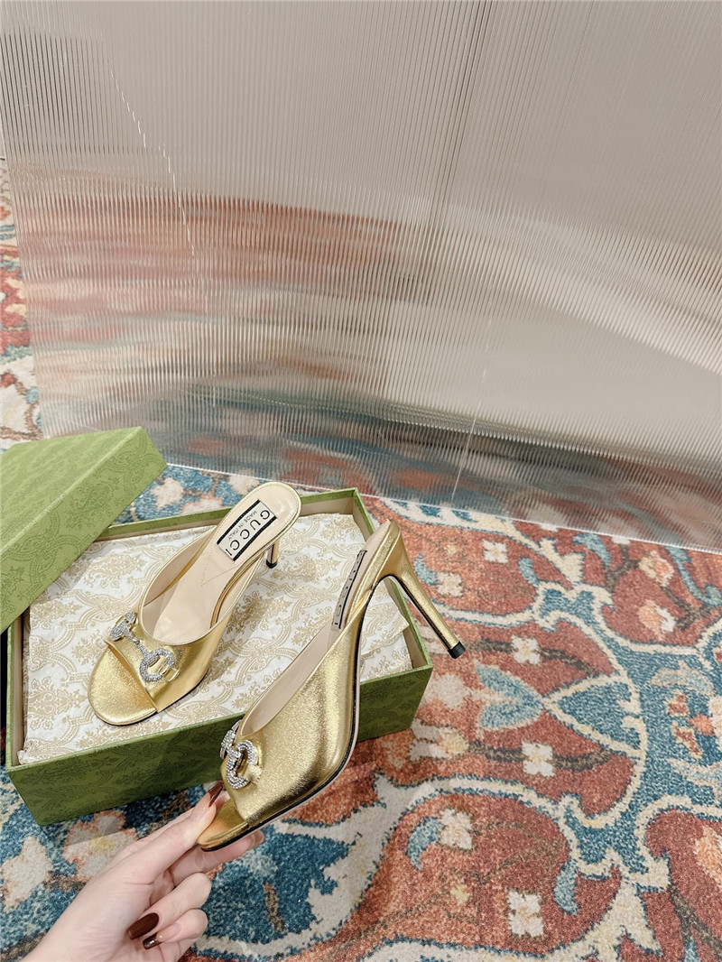 gvc*1 metal embellished crystal D1am0nd buckle half drag