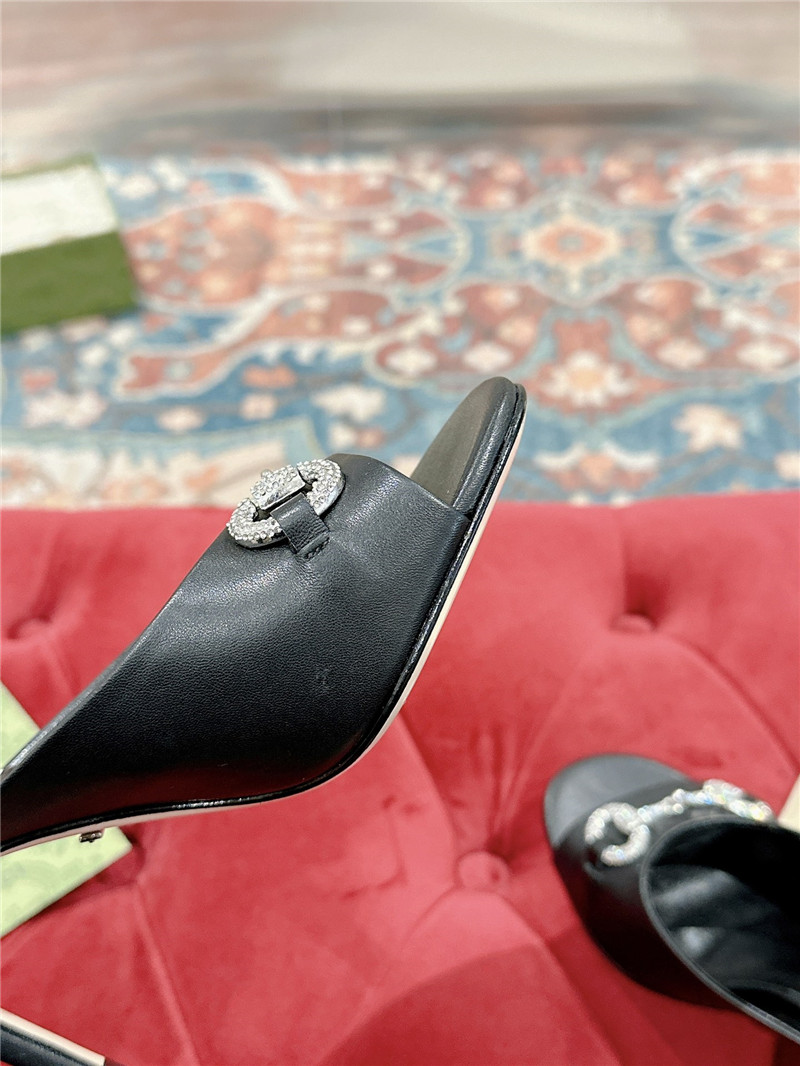 gvc*1 metal embellished crystal D1am0nd buckle half drag