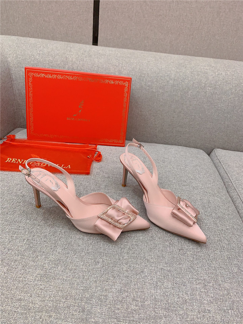 rene caovilla new satin bow high heels