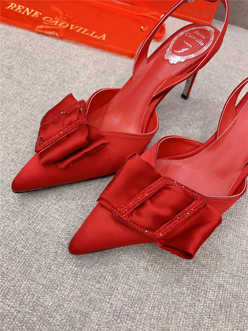 rene caovilla new satin bow high heels