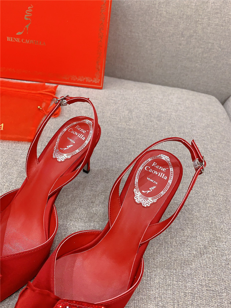 rene caovilla new satin bow high heels