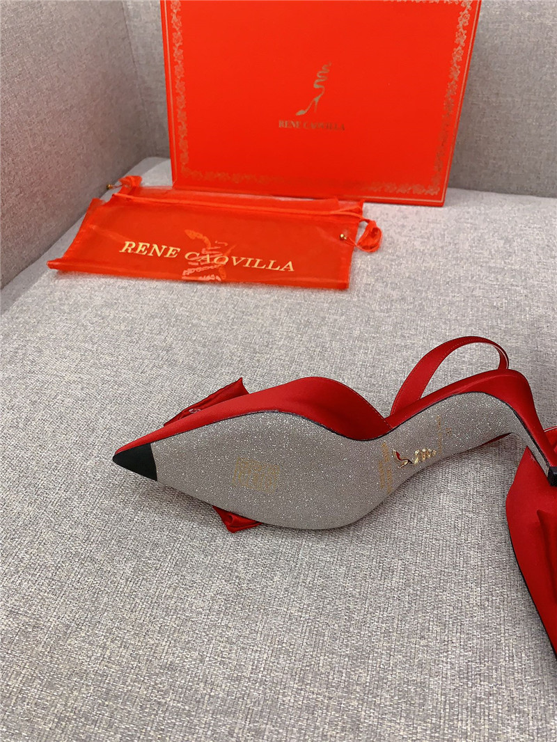 rene caovilla new satin bow high heels