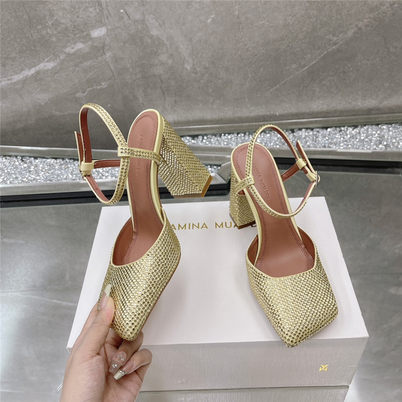 Amina Muaddi angular square-toe sandals