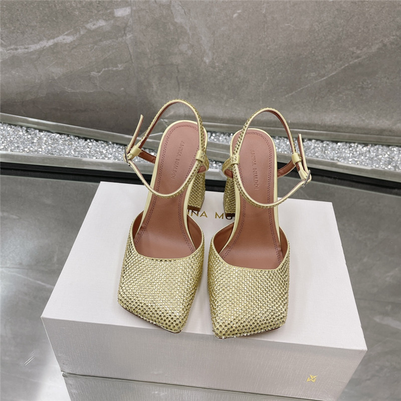 Amina Muaddi angular square-toe sandals