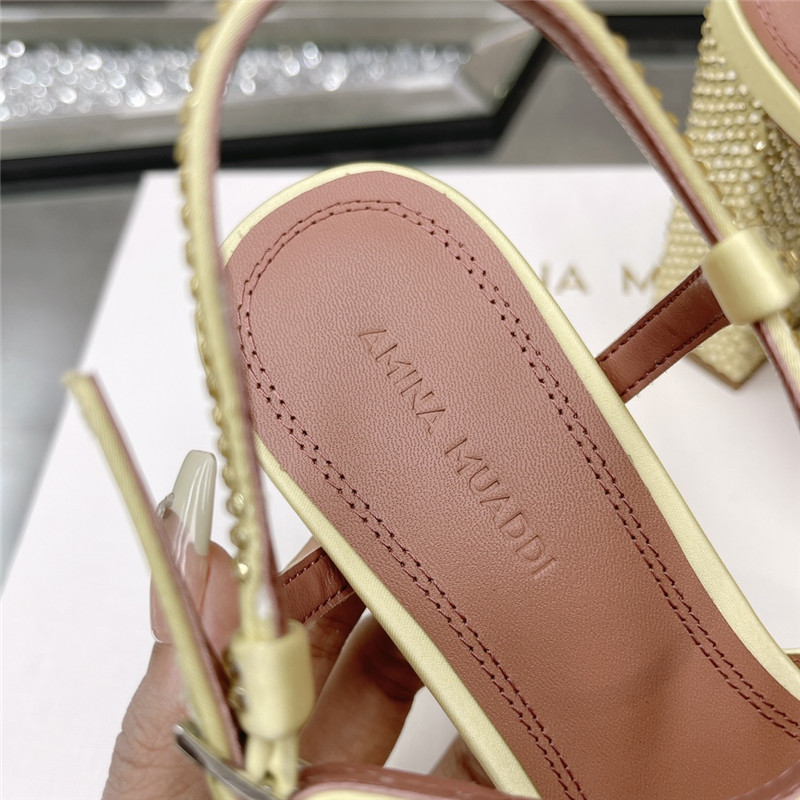 Amina Muaddi angular square-toe sandals