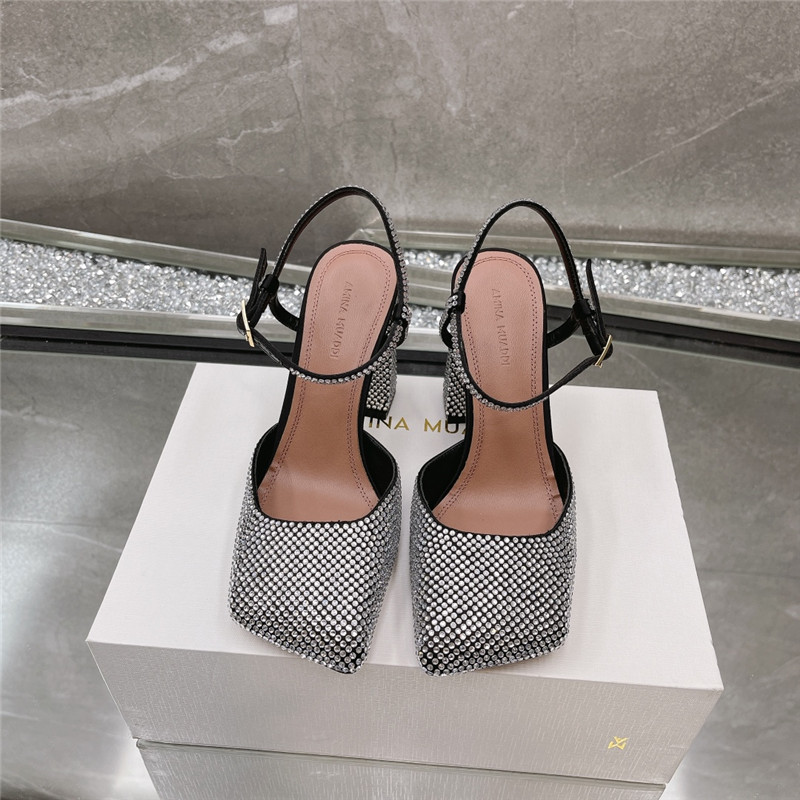 Amina Muaddi angular square-toe sandals