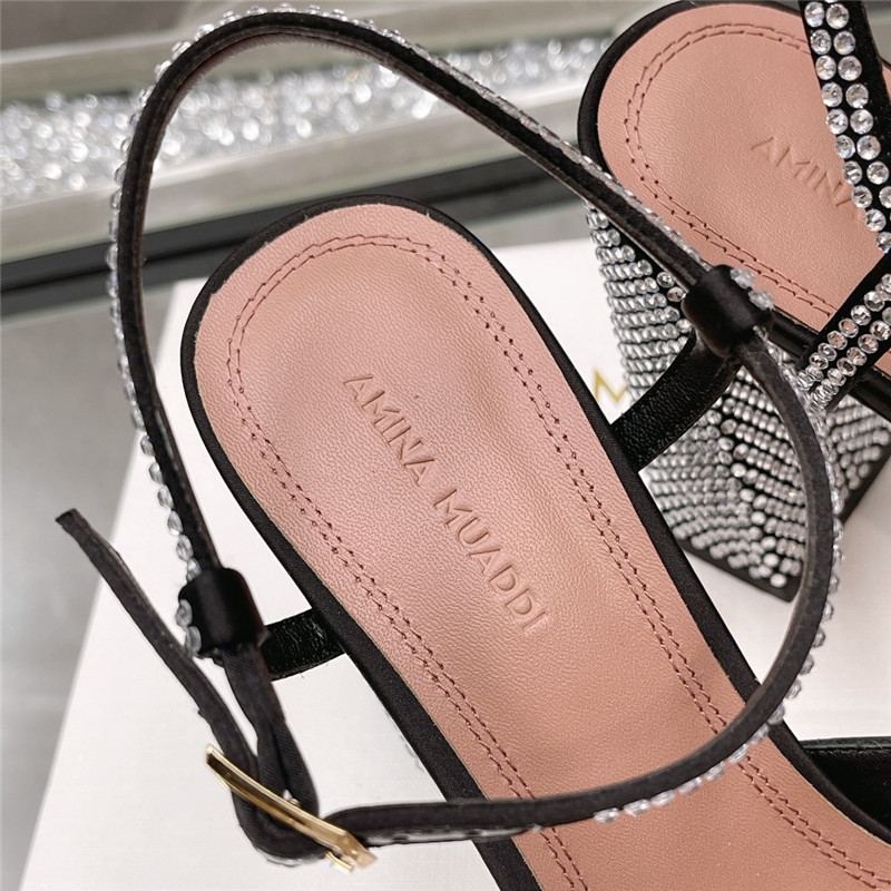 Amina Muaddi angular square-toe sandals