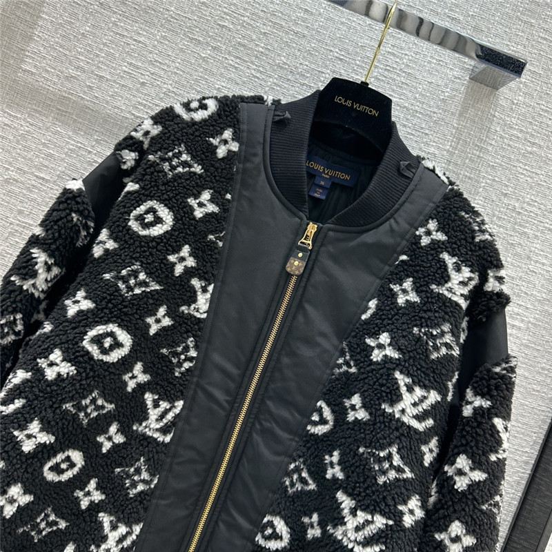 louis vuitton LV black and white Monogram plush jacket