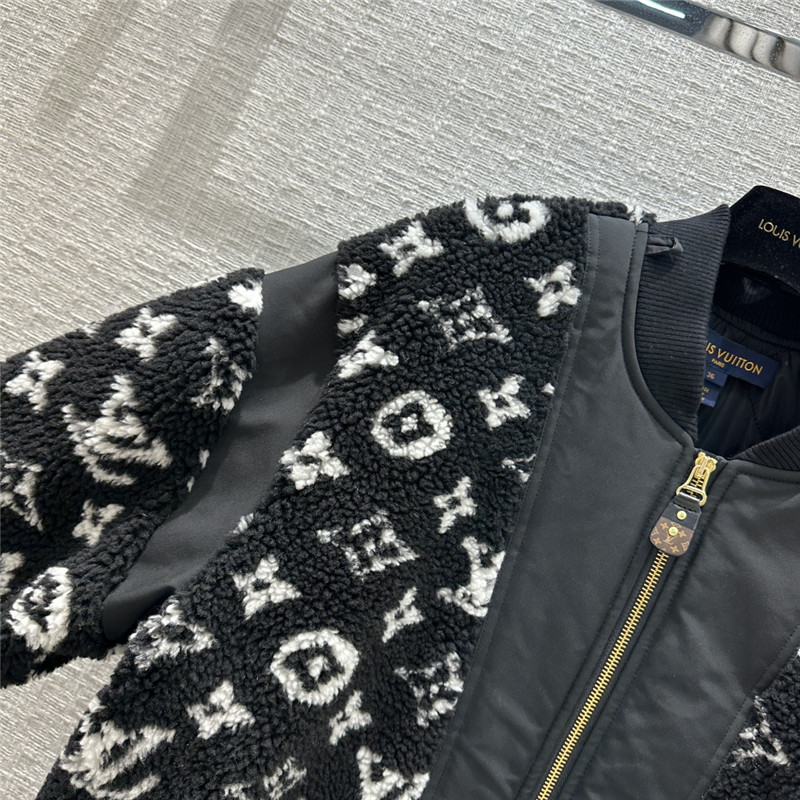 louis vuitton LV black and white Monogram plush jacket