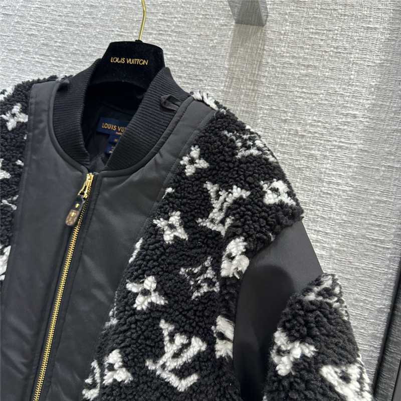 louis vuitton LV black and white Monogram plush jacket