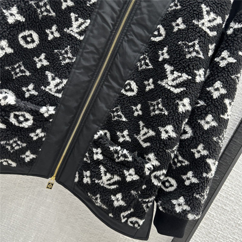 louis vuitton LV black and white Monogram plush jacket