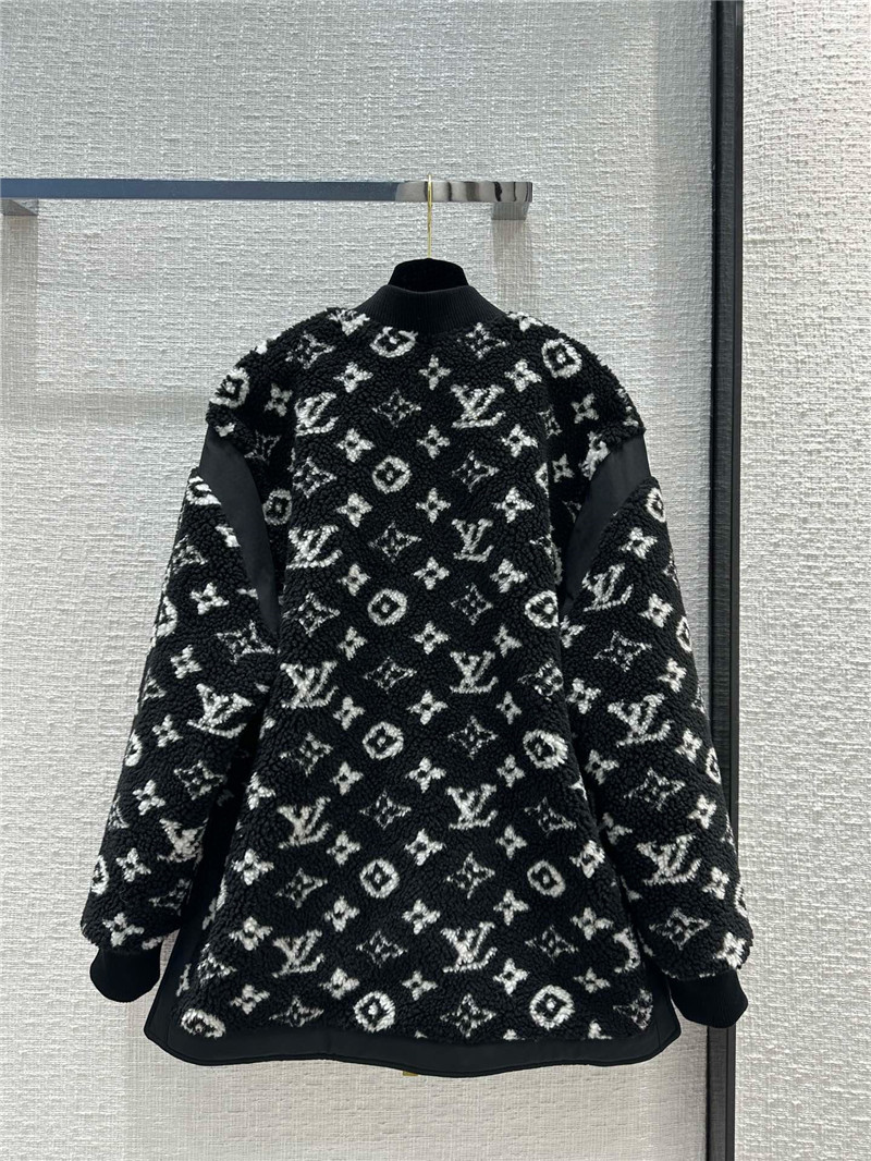 louis vuitton LV black and white Monogram plush jacket