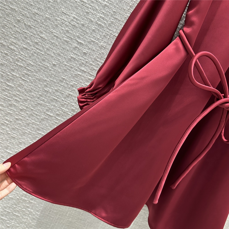 F**di bordeaux red v-neck dress