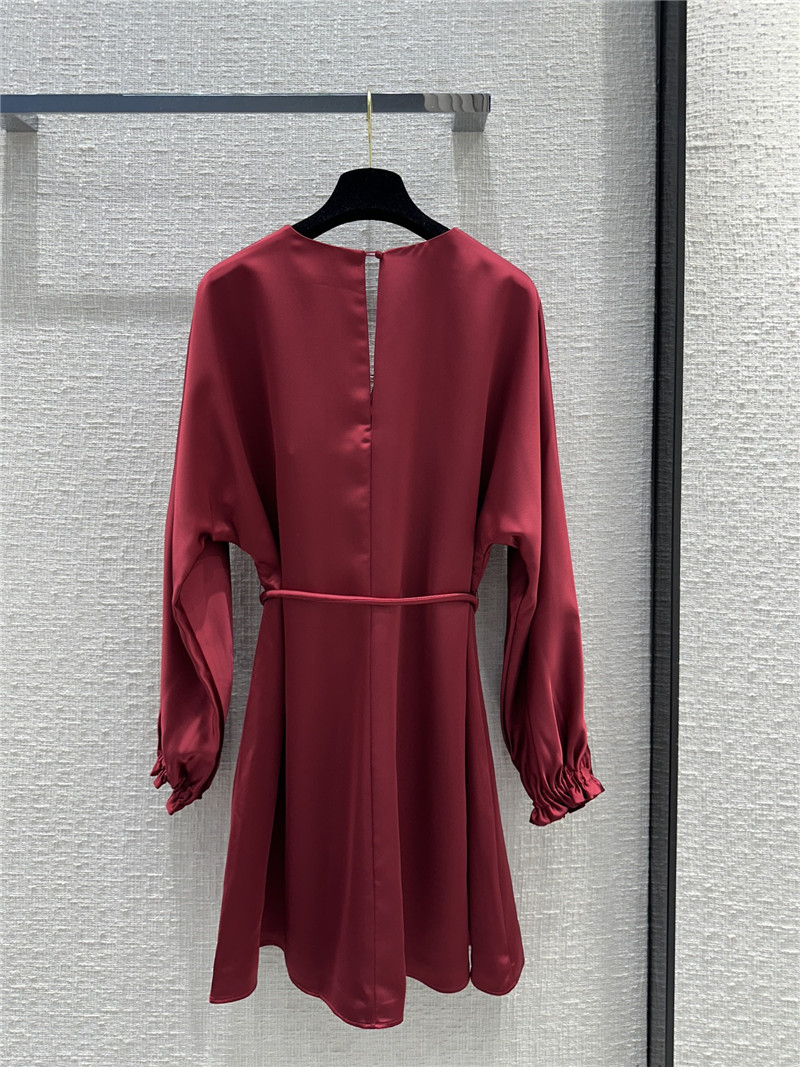 F**di bordeaux red v-neck dress