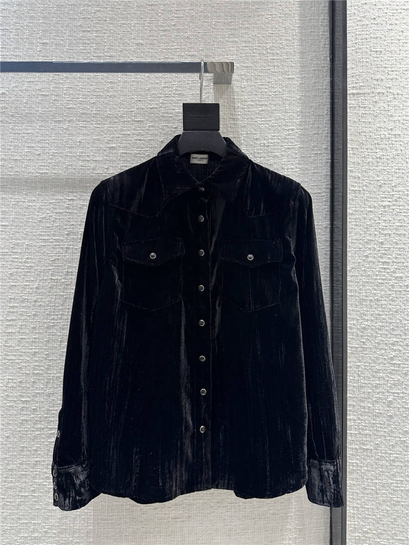 Y51 western style velvet shirt