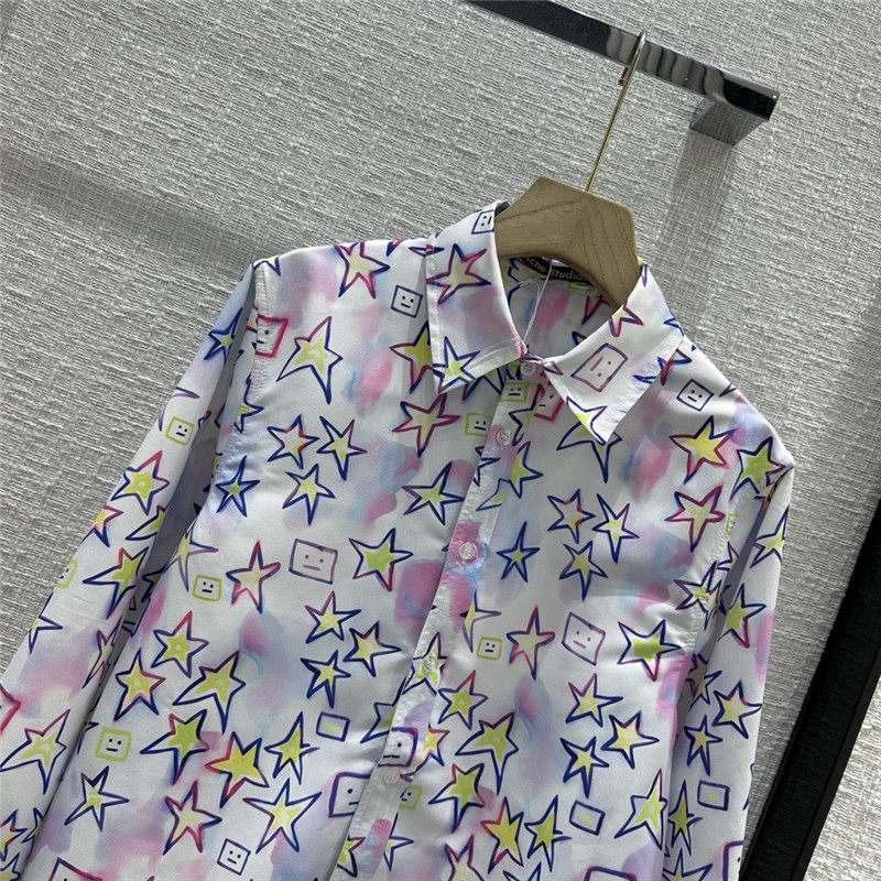 acne studios colorful star smiley printed shirt