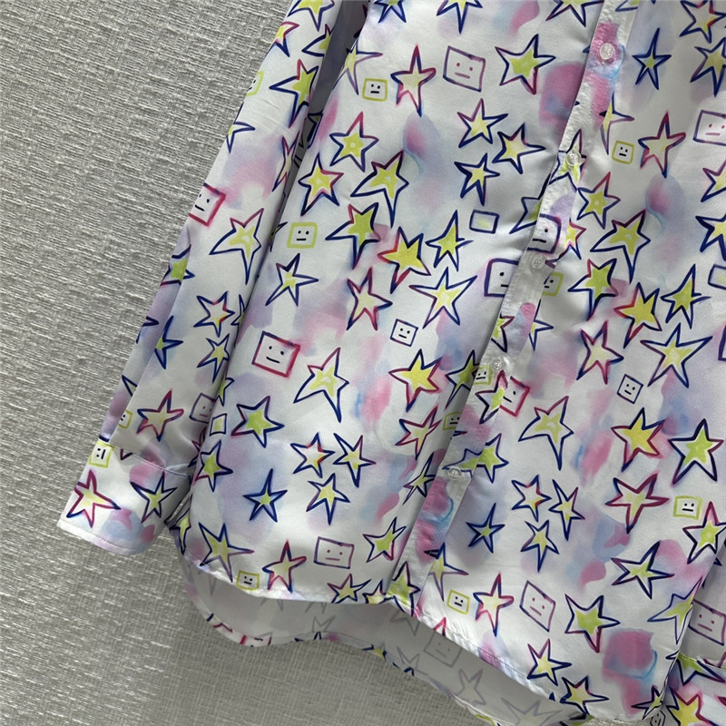 acne studios colorful star smiley printed shirt