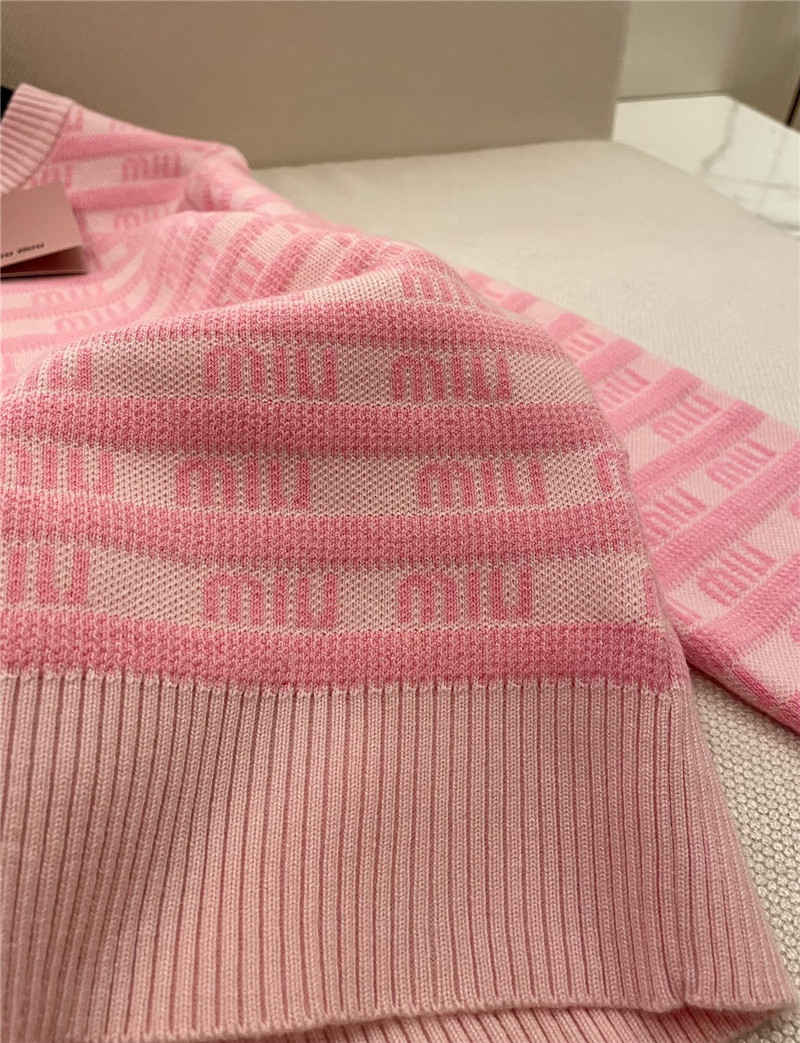 Miu Miu Logo Jacquard Knit Cardigan