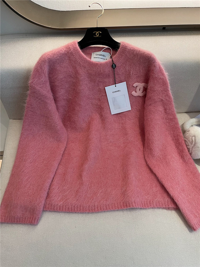 Ch**el logo alpaca sweater pink