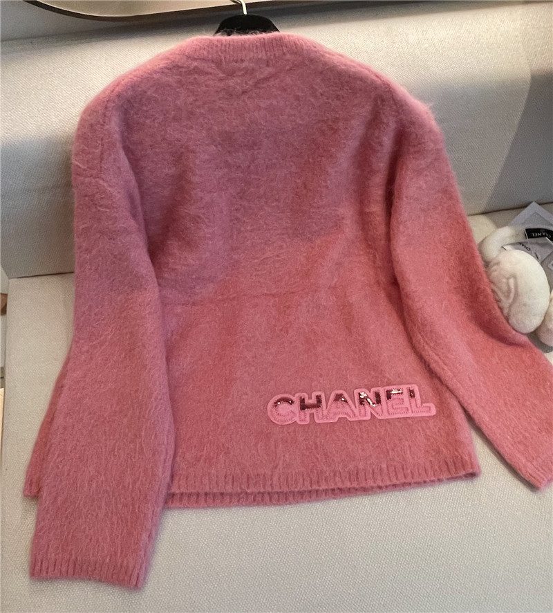 Ch**el logo alpaca sweater pink