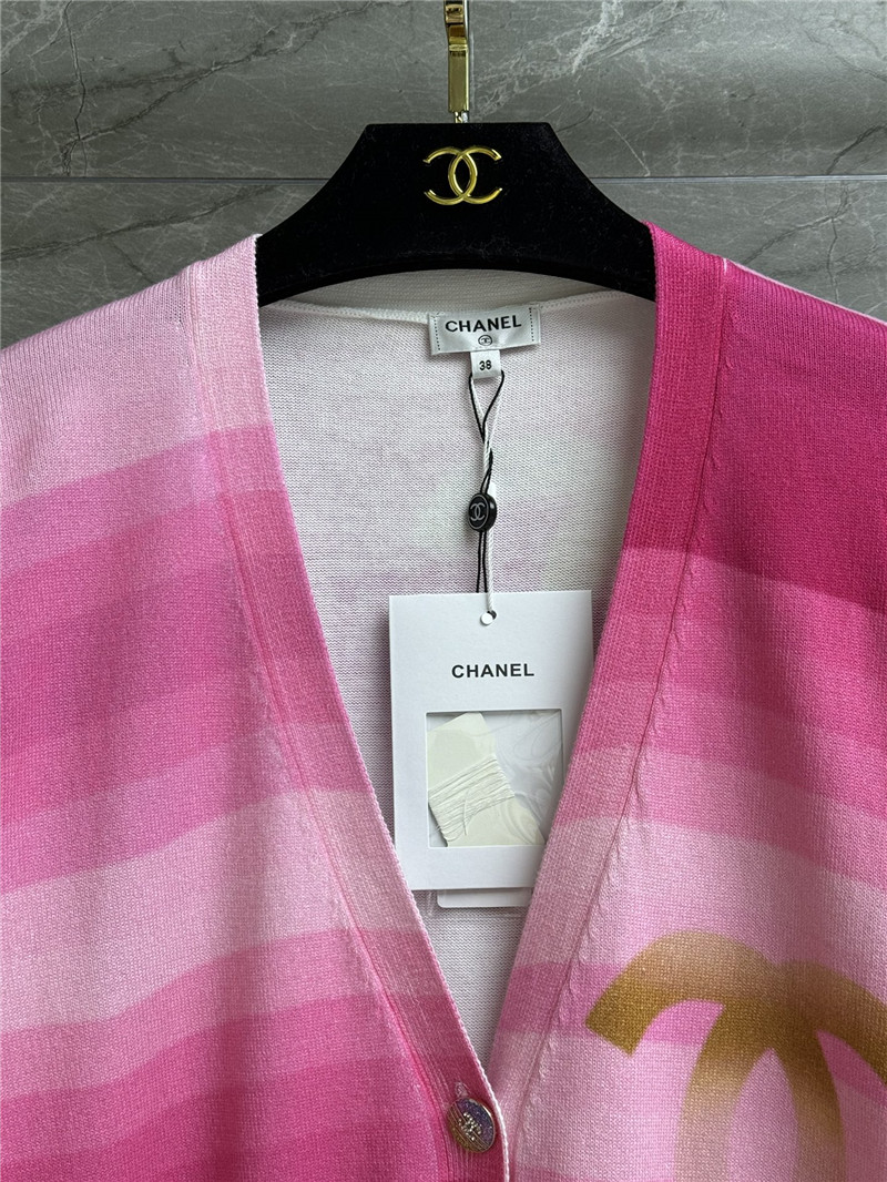 Ch**el logo gradient pink cardigan