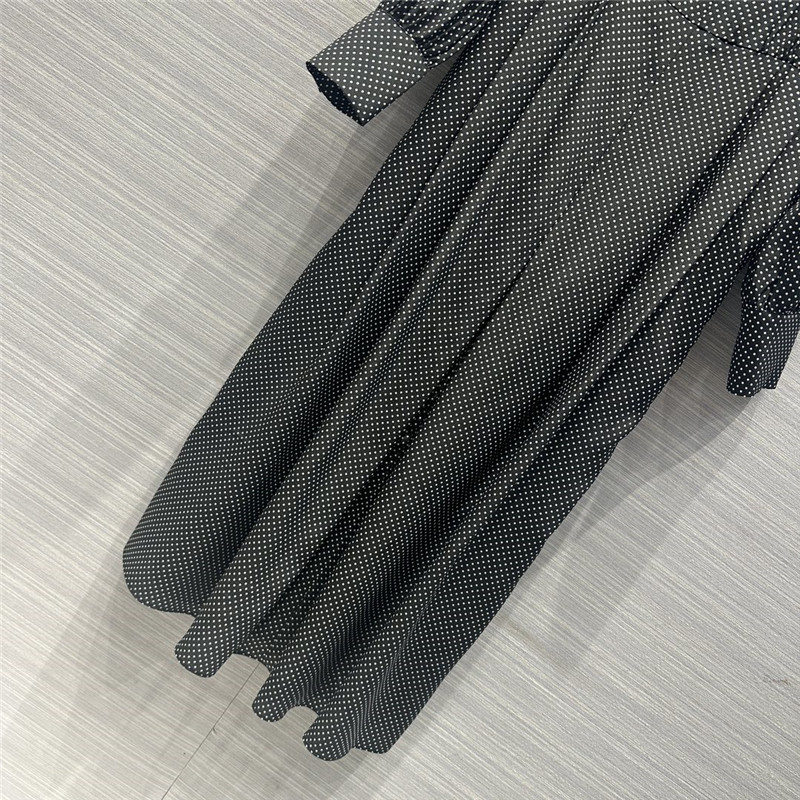 Vanitoo black and white polka dot print silk dress