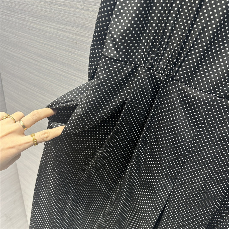 Vanitoo black and white polka dot print silk dress