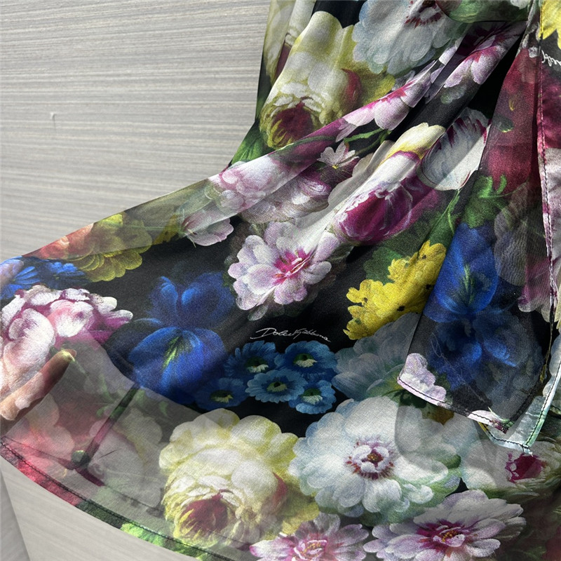 Dolce & Gabbana d&g elegant floral print silk shirt