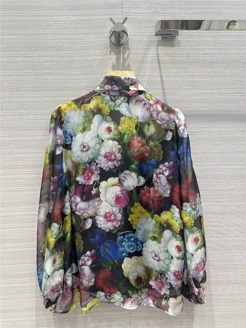 Dolce & Gabbana d&g elegant floral print silk shirt