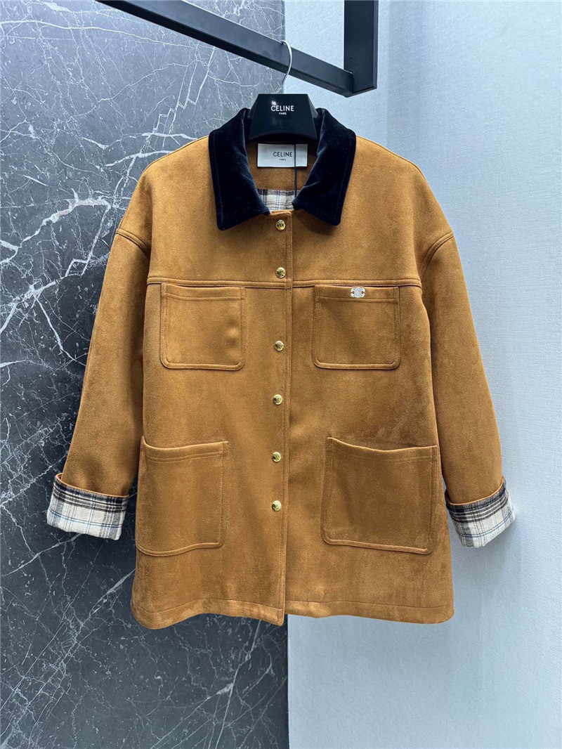 Ce1i*e eco-friendly deerskin velvet loose silhouette jacket