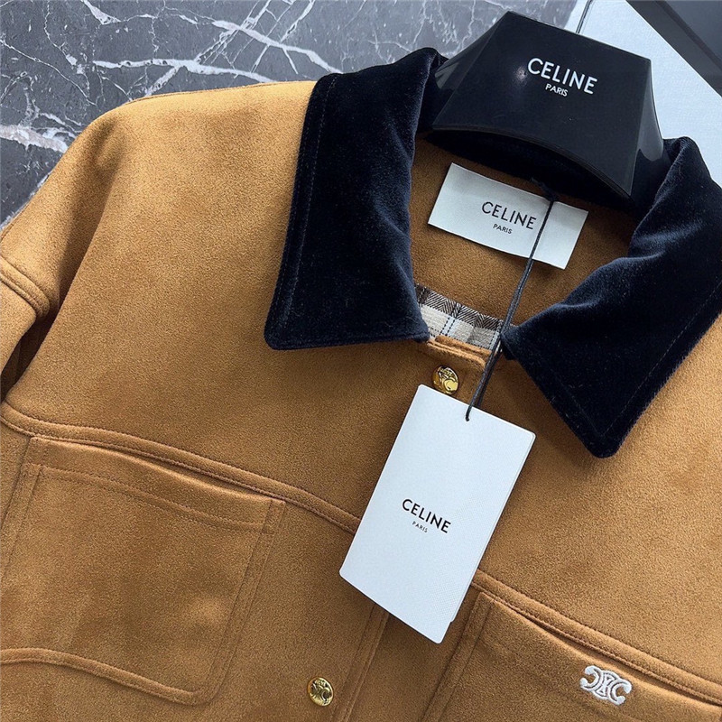 Ce1i*e eco-friendly deerskin velvet loose silhouette jacket