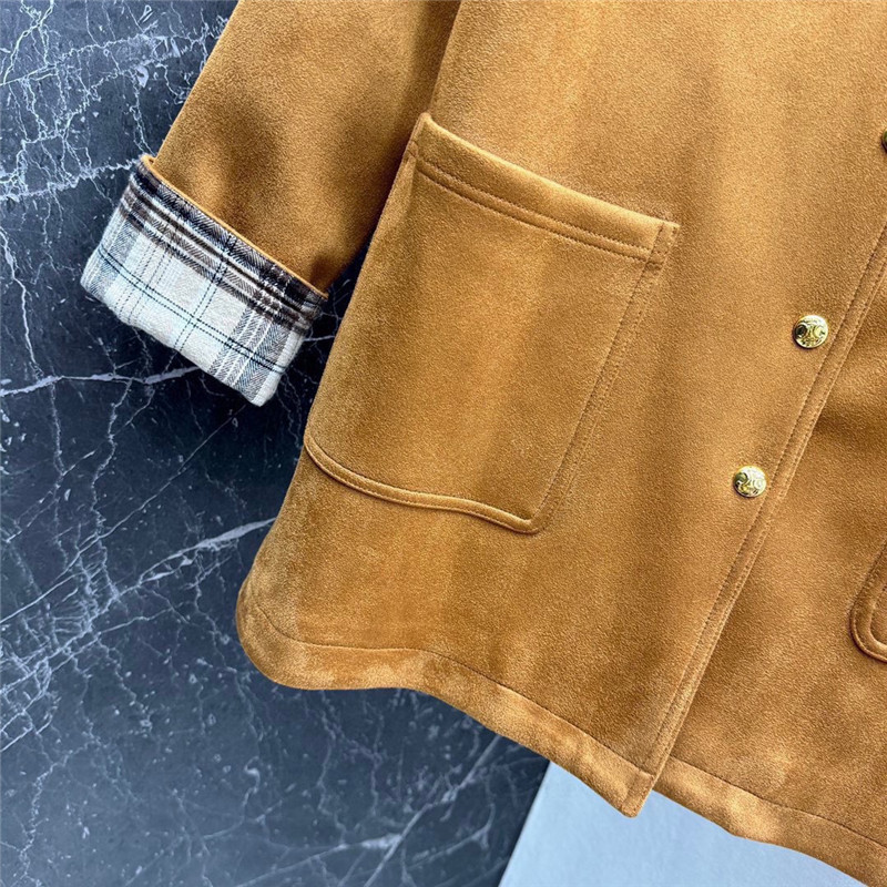 Ce1i*e eco-friendly deerskin velvet loose silhouette jacket