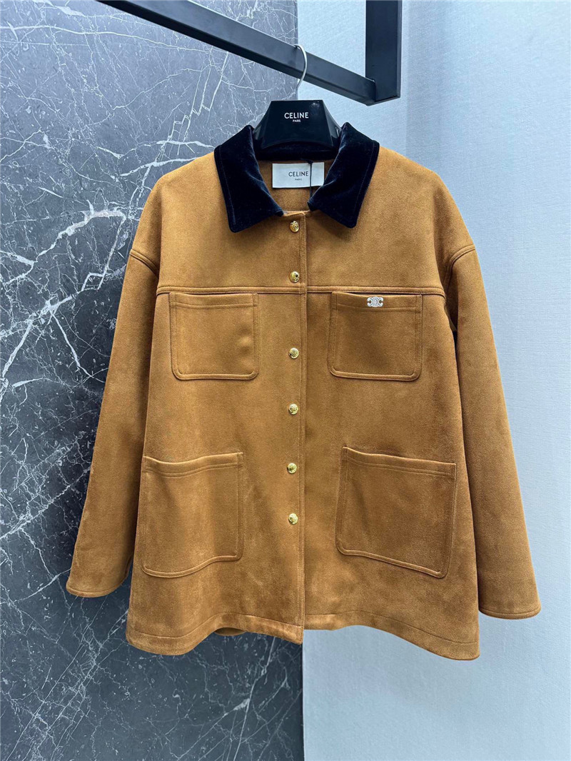 Ce1i*e eco-friendly deerskin velvet loose silhouette jacket