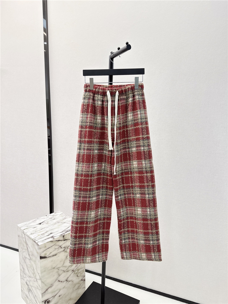 D10r drawstring checked straight-leg pants
