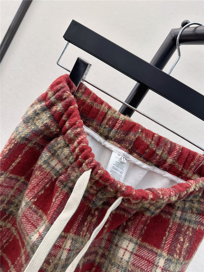 D10r drawstring checked straight-leg pants