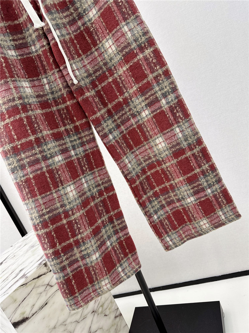 D10r drawstring checked straight-leg pants