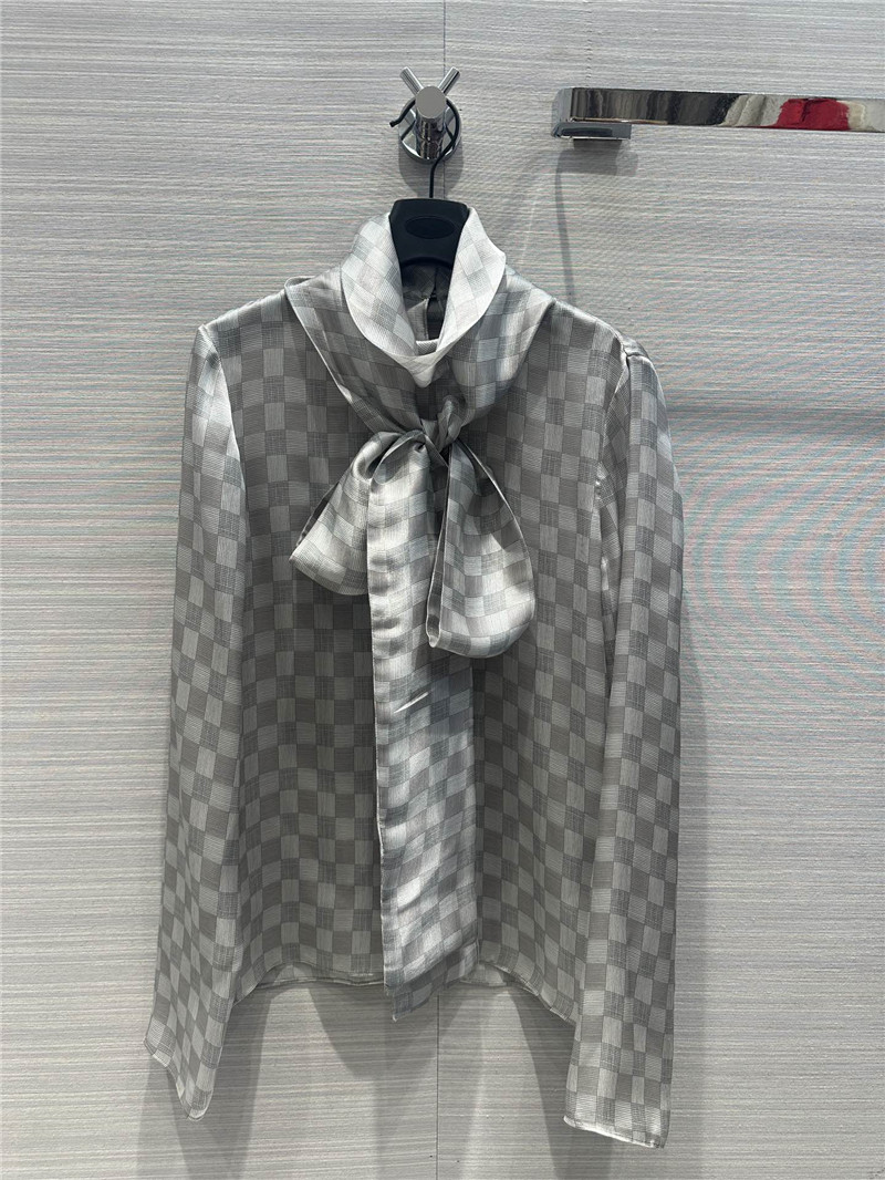 Y51 ribbon silk shirt