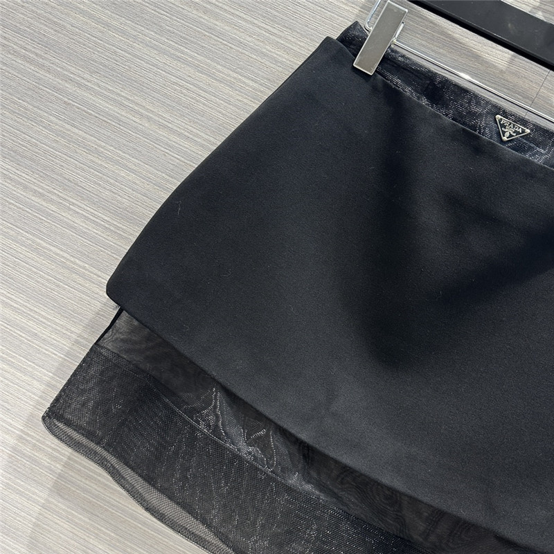 Pra*a party series mesh two-piece design skirt