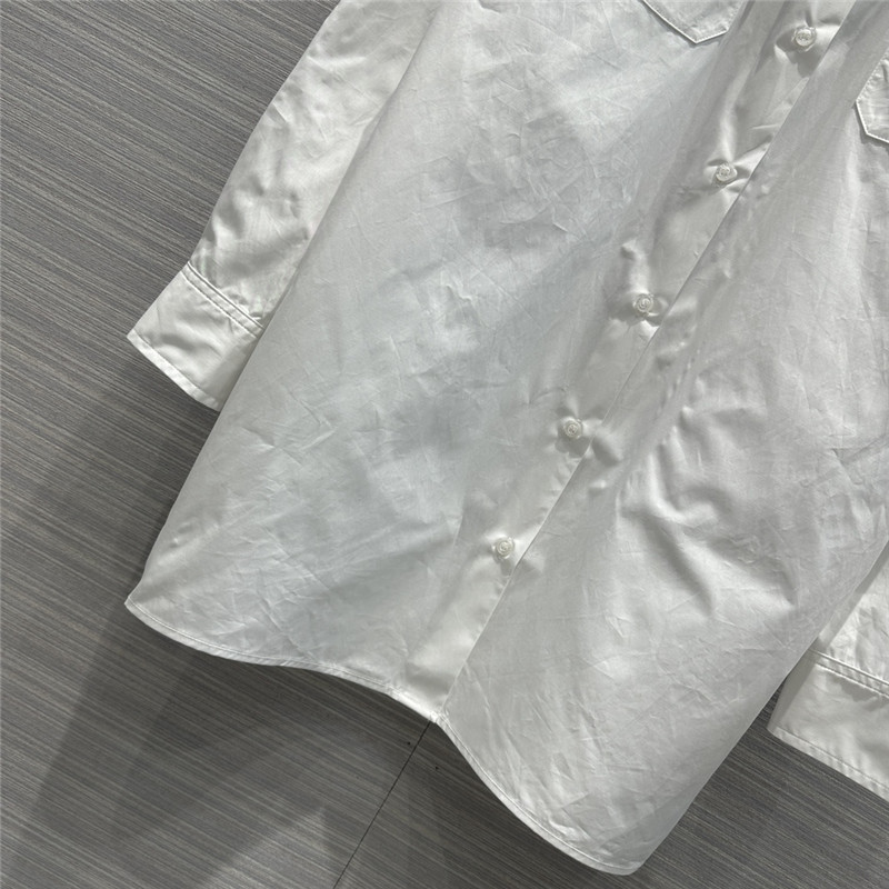 Pra*a white shirt dress with rhinestone buttons