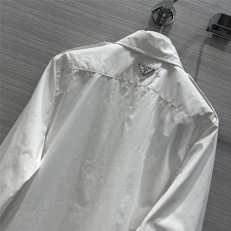 Pra*a white shirt dress with rhinestone buttons