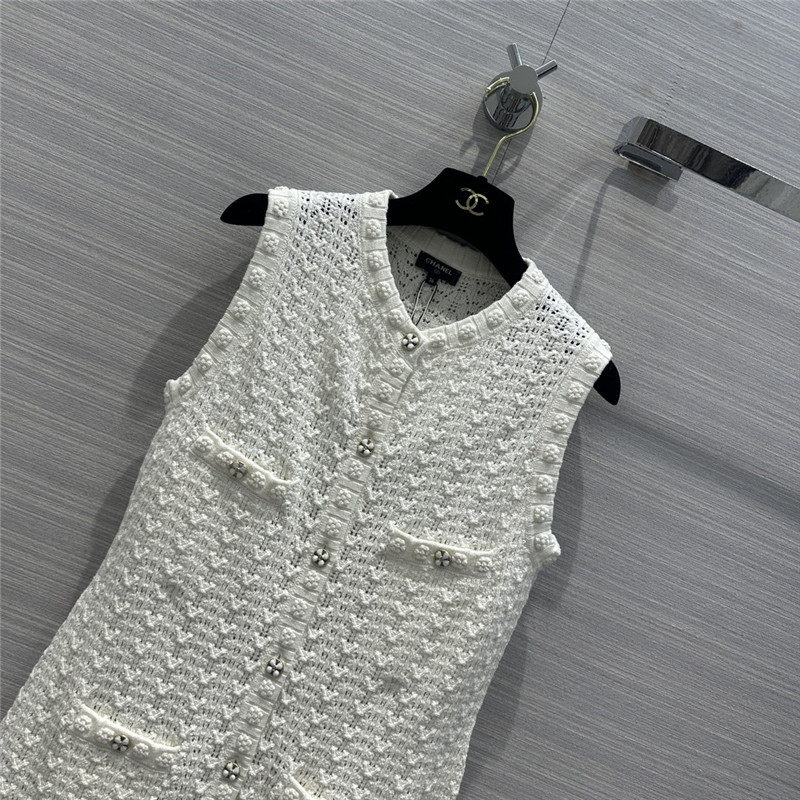 Ch**el hollow embossed woven tank top dress