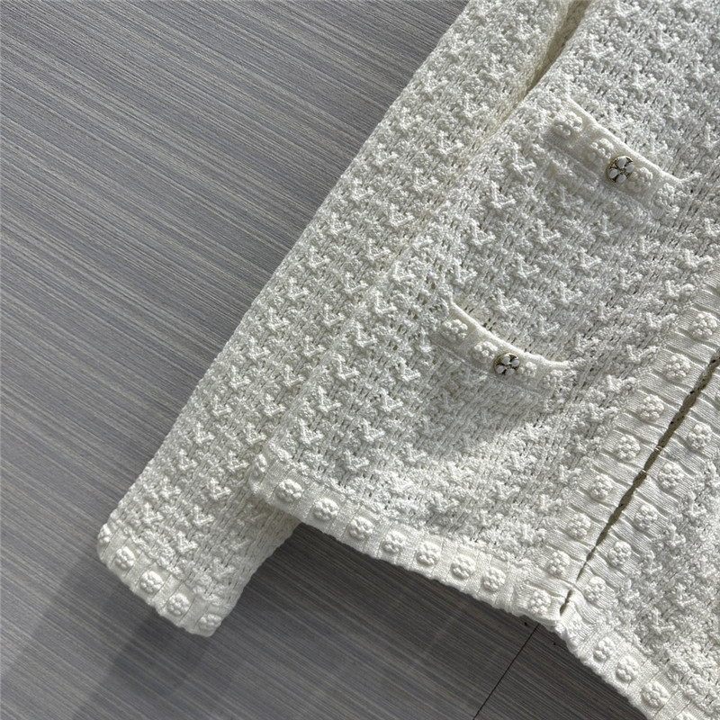 Ch**el hollow embossed braided cardigan