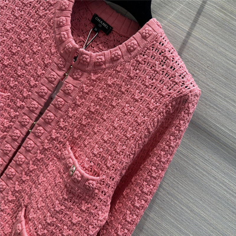 Ch**el hollow embossed braided cardigan