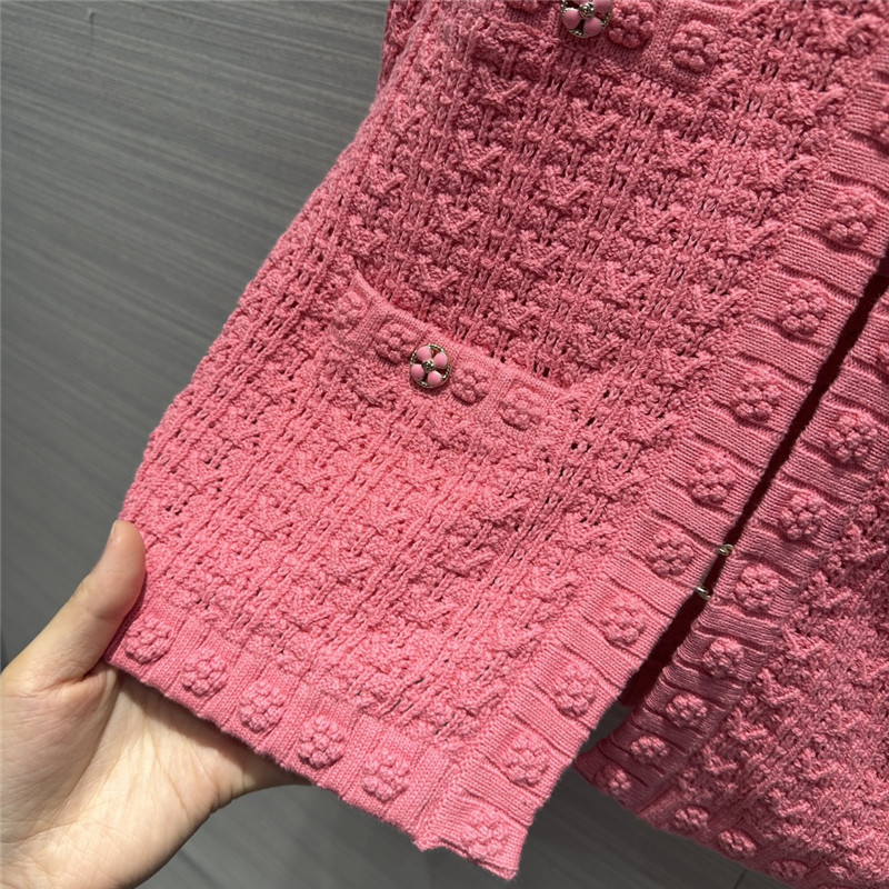 Ch**el hollow embossed braided cardigan