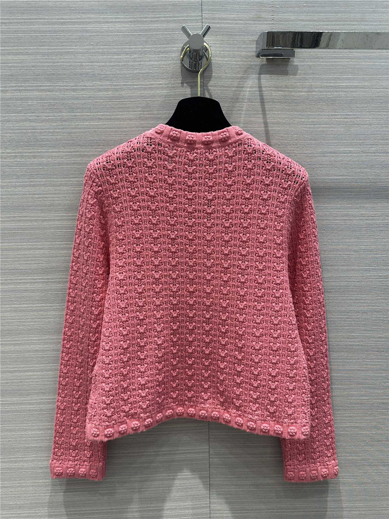 Ch**el hollow embossed braided cardigan